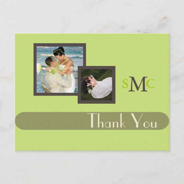 Wedding Photos Thank you postcards, plain Postcard (Front)