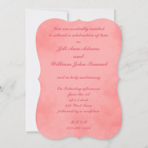Wedding Pink Parchment Invitation
