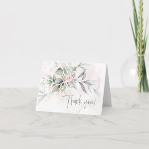 Wedding   Pink Rose Eucalyptus Foliage Thank You