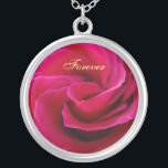 Wedding Pink Rose necklace Bridal Flower Girl<br><div class="desc">Forever necklace Weddings Love Bridal COLORFUL ROSE FLOWER Sterling Silver NECKLACE gifts, Rose Floral Necklaces, gifts for Women. Bookmark this site for great gift ideas all year! GETTING A GIFT? COMBINE several products. Calendars, Greeting Cards, Stamps, Postage Stamps, custom Invitations, envelops, Postcards, Tote Bags, Aprons, Mugs, Mousepads, gel mouspads, Keychains,...</div>