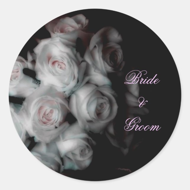 Wedding Pink Roses Stickers (Front)