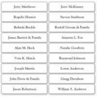 Wedding Place Card Guest Names Table Number  Stick