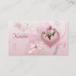 Wedding Place Card Name Pink Floral Remove "Name"