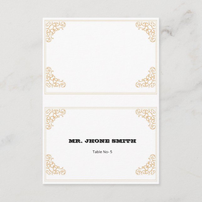 Wedding Place Card Template (Front)
