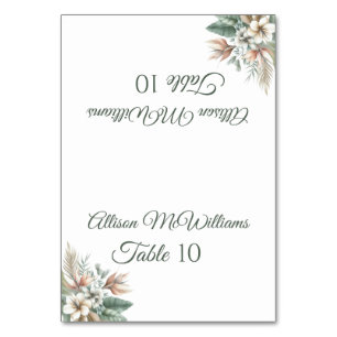 Wedding Place card-Tropical Elegance-Vegetarian- Table Number