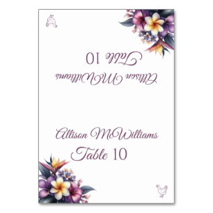 Wedding Place card-Tropical Floral-Poultry- Table Number