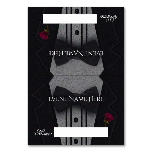 Wedding Place Card Tuxedo (Front)