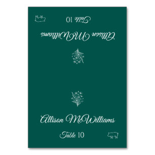 Wedding Place card-Wildflower Elegance-Pork Icon- Table Number
