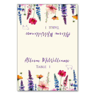 Wedding Place card-Wildflower Symphony-Meat- Table Number
