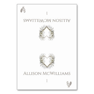 Wedding Place cards-Chicken Icon-Flowers Table Number