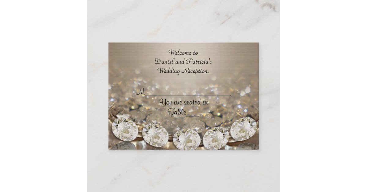 Wedding Place cards Diamonds Zazzle