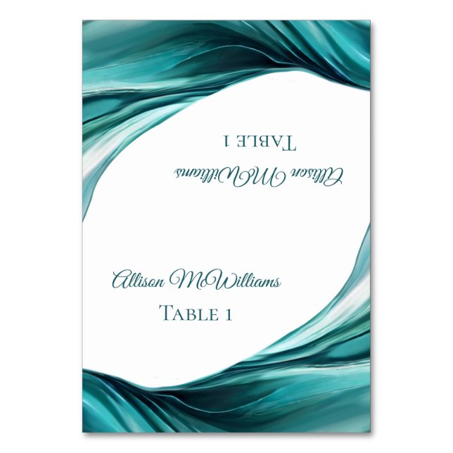 Wedding Place cards-Emerald Green- Table Number (Front)