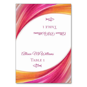 Wedding Place cards-Fish Icon- Table Number