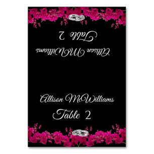 Wedding Place cards-Fuchsia Orchids- Table Number