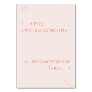 Wedding Place cards-Meat Icon-Blush Table Number