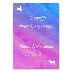 Wedding Place cards-Meat Icon-Stardust Sea- Table Number