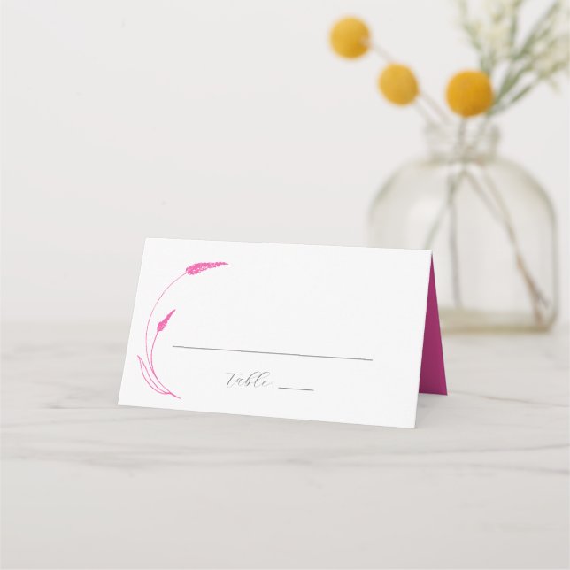 Wedding Place Cards Monogram Pink (Front)