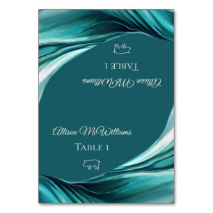 Wedding Place cards-Pork Icon-Emerald Green- Table Number