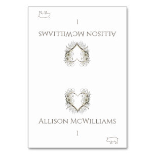 Wedding Place cards-Pork Icon-Flowers with a Heart Table Number