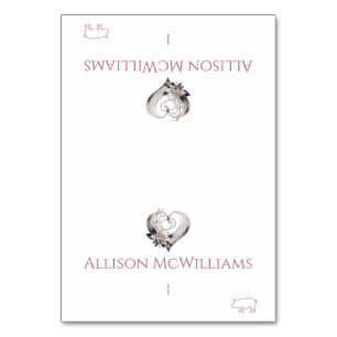 Wedding Place cards-Pork Icon-Modern Pink Heart  Table Number