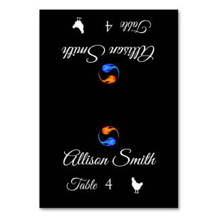Wedding Place Cards-Poultry Icon-Twin Flames- Table Number