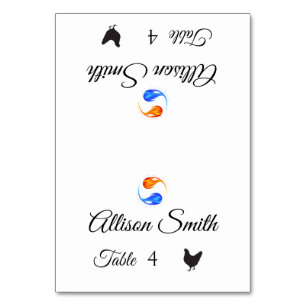 Wedding Place Cards-Poultry Icon-Twin Flames- Table Number