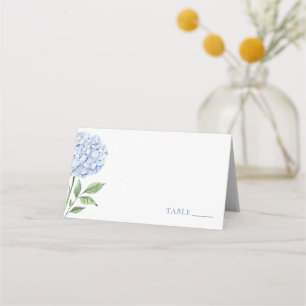 Wedding Place Cards, Single Blue Hydrangea Classic Card