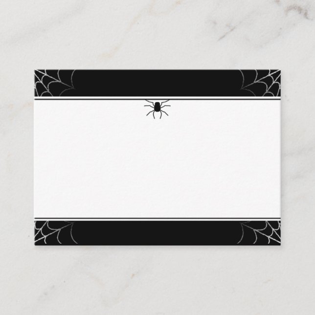 Wedding Place Cards Spider & Web BLANK (Front)