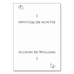 Wedding Place cards-Vegetarian-Black and White Table Number