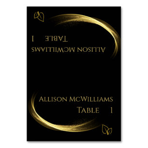 Wedding Place cards-Vegetarian-Golden Elegance- Table Number