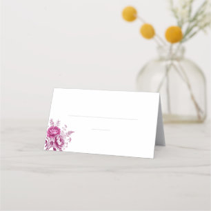 Wedding Place cards-Watercolor Magenta Peony Card