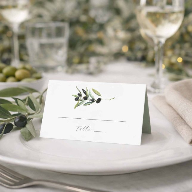 Wedding Place Cards Watercolor Olive Branch (Creator Uploaded)