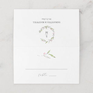 Wedding Place Cards Winter Botanicals