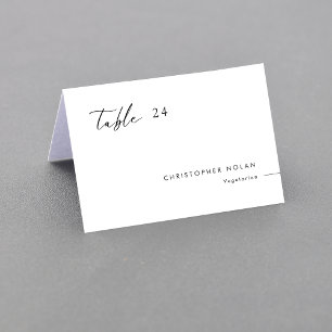 Wedding Place Cards With Meal Choice & Guest Name