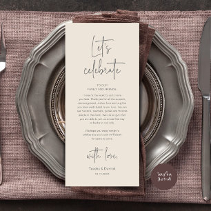 Wedding Place Setting Dinner Party Thank You Card