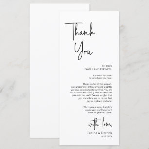 Wedding Place Setting Dinner Thank You Card