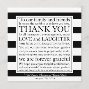 Wedding Place Setting Place Card Thank You Message