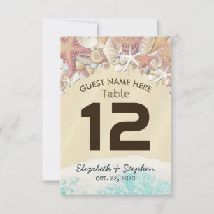 Wedding Place Table Number Summer Beach Starfish