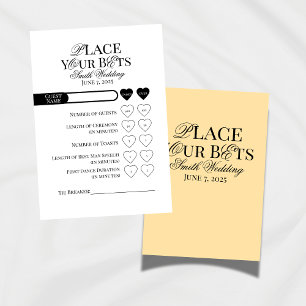 Wedding Place Your Bets Editable Template Table Number