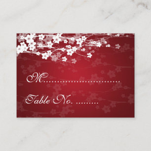 Wedding Placecards Cherry Blossom Red