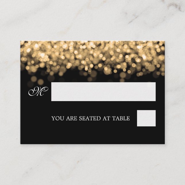 Wedding Placecards Gold Lights (Front)