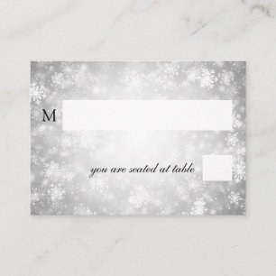 Wedding Placecards Silver Winter Wonderland