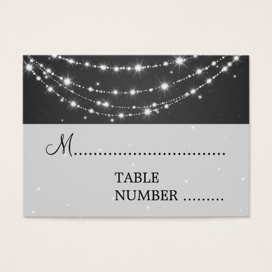 Wedding Placecards Sparkling Chain Black Business Card