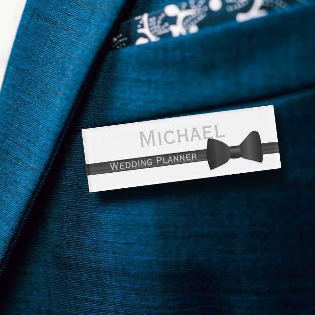 Wedding Planner Bow Tie Magnetic Name Tag (Creator Uploaded)