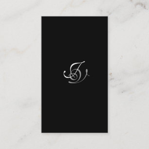 Wedding Planner Business Card Monogram Black White