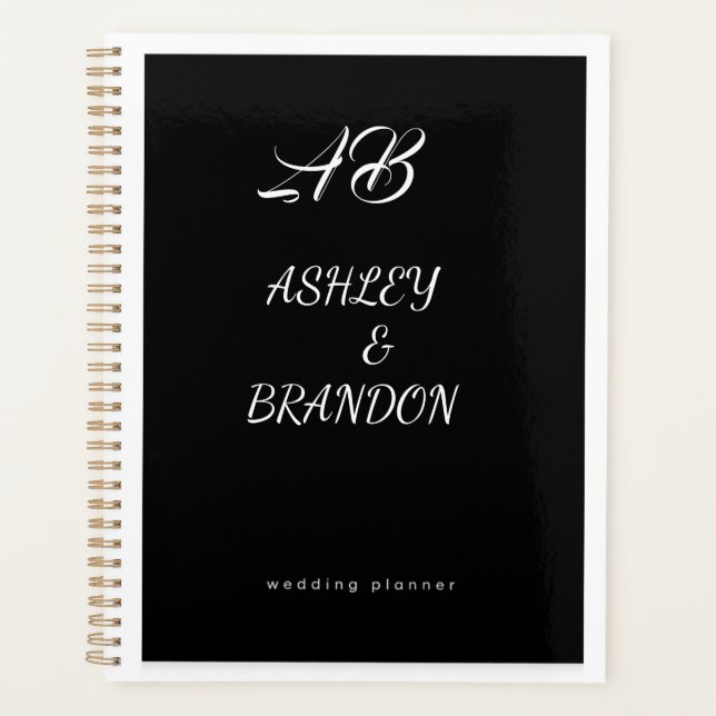  Wedding Planner Cover Black  Personalised Noteboo (Front)