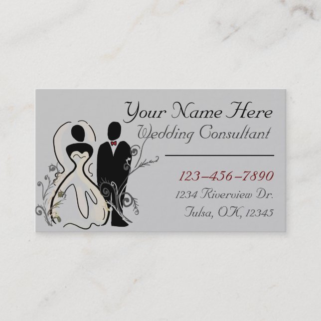 Wedding Planner customisable business card (Front)