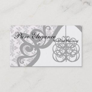 Wedding Planner Damask Chandelier Business Card