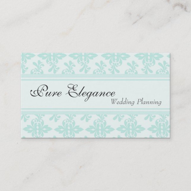 Wedding Planner Damask Filigree Business Card (Front)