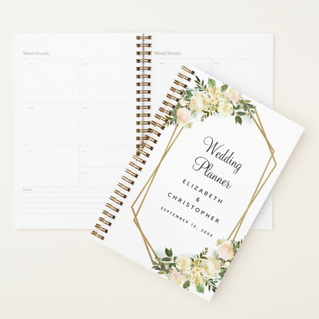 Wedding Planner Elegant Watercolor Frame White (Display)
